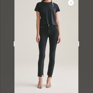 Agolde, Washed Black Toni Mid Rise Straight Jeans